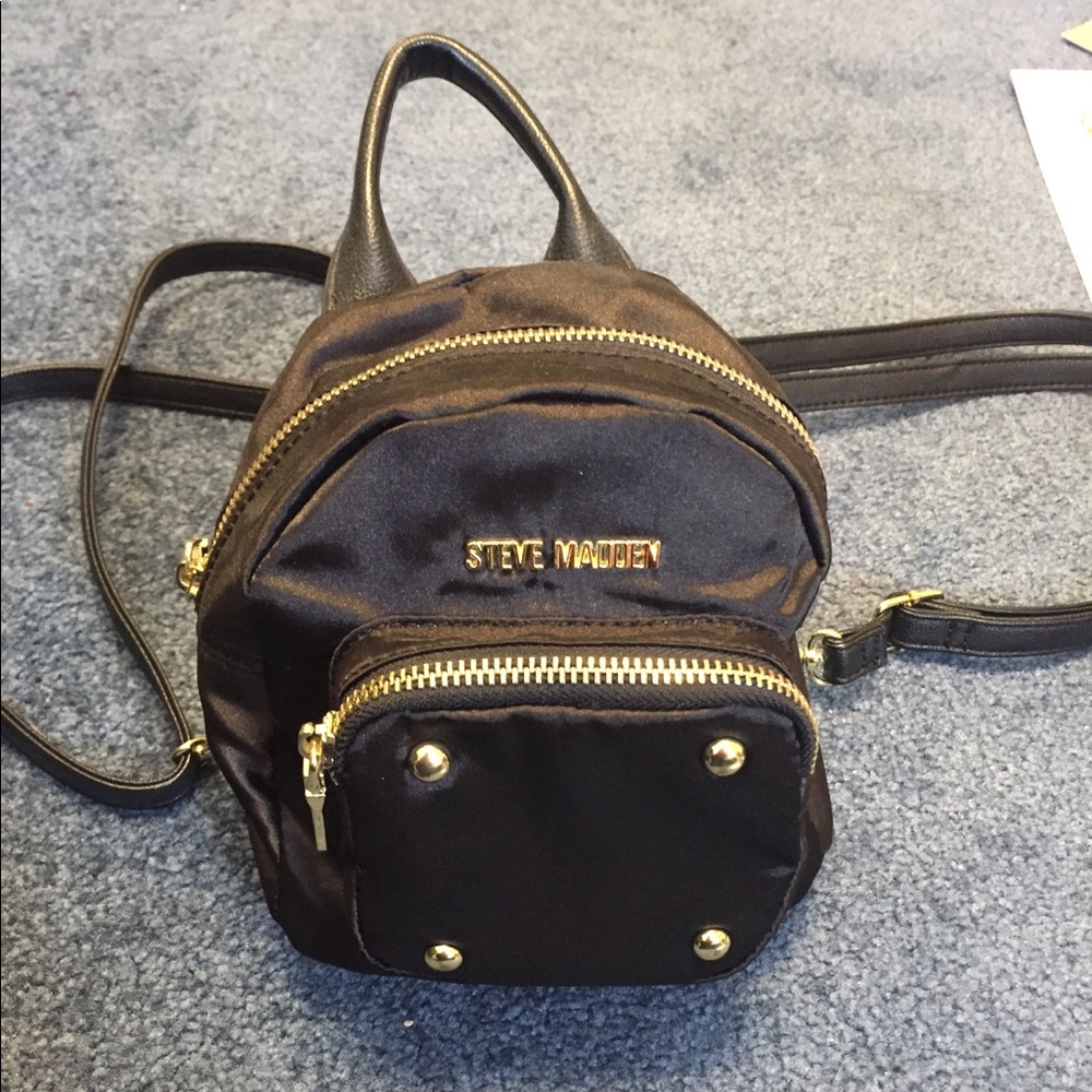 steve madden black mini backpack